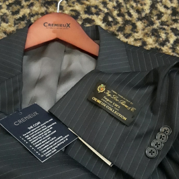 Cremieux WOOL Pin Stripe Blazer Coat Jacket 50 L